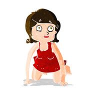 cartoon woman on all fours N6