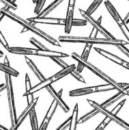 Sketch cute pen and pencil