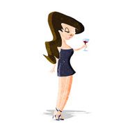 cartoon woman at party N5