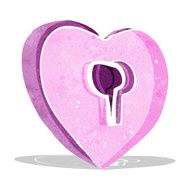 cartoon heart with keyhole N6