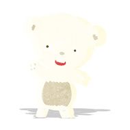 cartoon waving polar bear N10