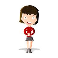 cartoon excited woman N40
