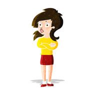cartoon woman with folded arms N9