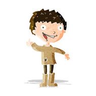 cartoon excited boy N48
