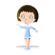 cartoon waving woman N34