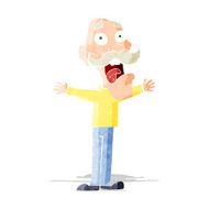 cartoon stressed old man N5