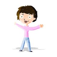 cartoon woman waving arms N6