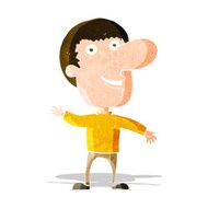cartoon waving man N36