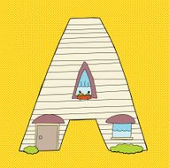 Letter A Over Yellow