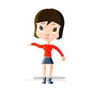 cartoon woman waving hand N3