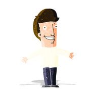 cartoon grining man with open arms N3