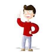 cartoon boy with great idea N3