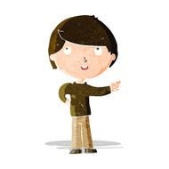 Cartoon Boy Pointing N10