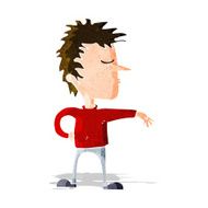 cartoon man making camp gesture N8