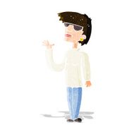 cartoon woman wearing spectacles N15