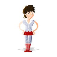 cartoon woman with hands on hips N59