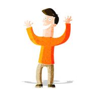 cartoon excited man N49