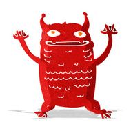 cartoon little red horned monster