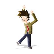cartoon excited boy N52