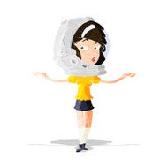 cartoon woman wearing space helmet N5