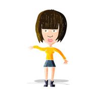 cartoon woman waving away N3