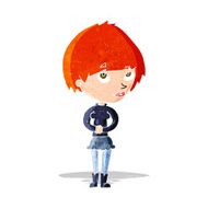 cartoon nervous woman N12
