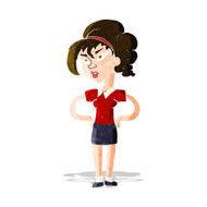 cartoon woman with hands on hips N60