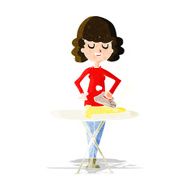 cartoon woman ironing N2