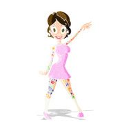 cartoon woman with tattoos N6