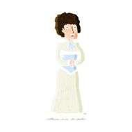 cartoon shocked victorian woman N3
