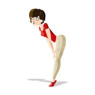 cartoon woman looking at something N3