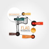 Vector hand drawn flag design and infographics