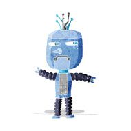 cartoon waving robot N5