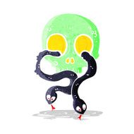 cartoon skull with snakes N3