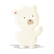 cartoon waving polar bear N11