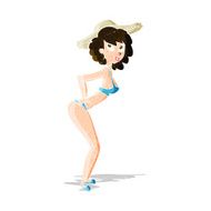 cartoon pin-up beach girl N3