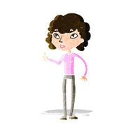 cartoon woman giving thumbs up symbol N19