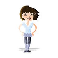 cartoon woman with hands on hips N61