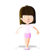 cartoon woman shrugging shoulders N135