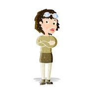 cartoon woman with crossed arms and safety goggles N2