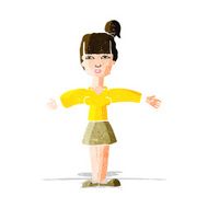 cartoon woman shrugging shoulders N136