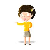cartoon waving woman N38