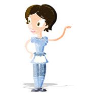 cartoon woman in maid costume N2