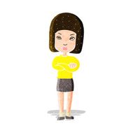cartoon woman with crossed arms N13