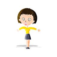 cartoon woman shrugging shoulders N137