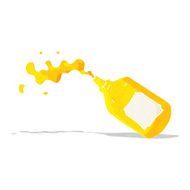 cartoon squirting mustard bottle N2