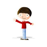 cartoon happy waving boy N5