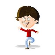 cartoon happy waving boy N6