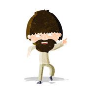 cartoon bearded man pointing and laughing N3