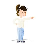 cartoon friendly woman pointing N3
